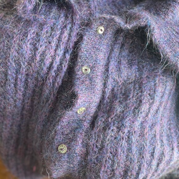Vibrant Purple Mohair Cardigan Knit *Project Piece* for Darners - Picture 8 of 9